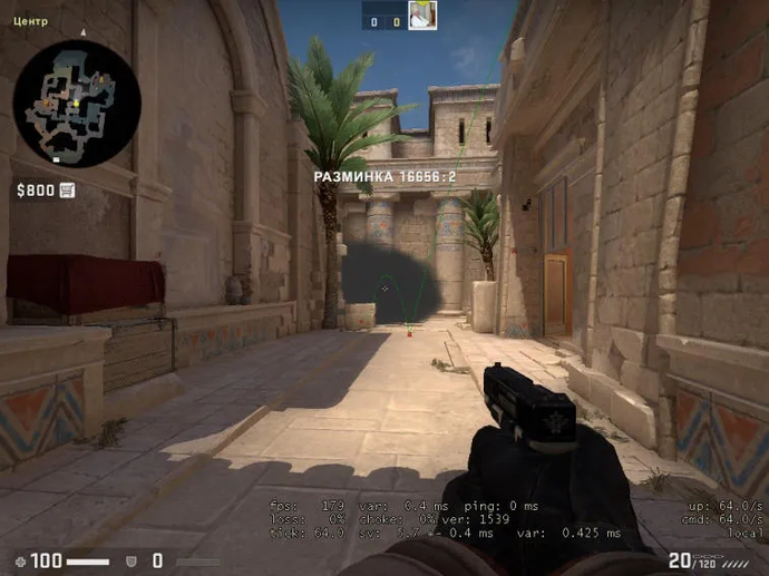 The guide on grenade throws at the middle of the map Anubis. Photo 6