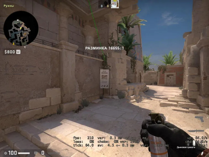 The guide on grenade throws at the middle of the map Anubis. Photo 7