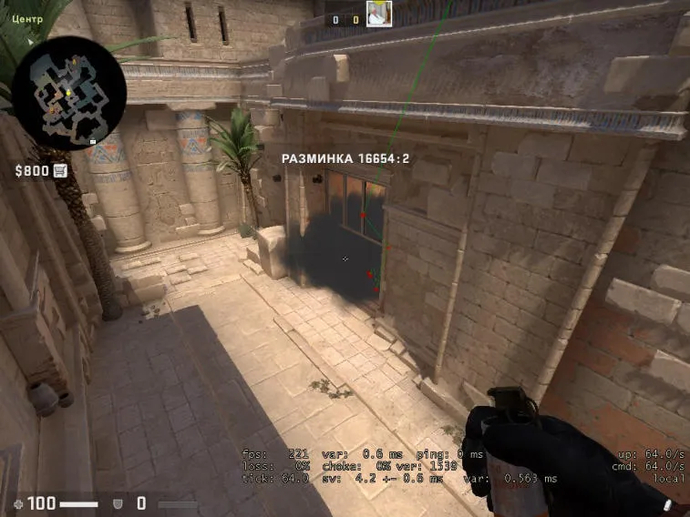 The guide on grenade throws at the middle of the map Anubis. Photo 9