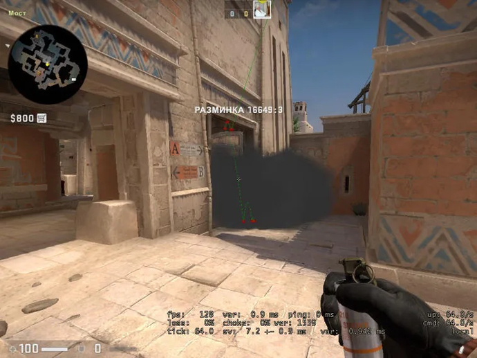 The guide on grenade throws at the middle of the map Anubis. Photo 12