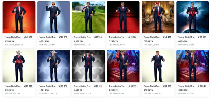 A ascensão e queda das NFT- Coleções Trump Digital Trading Cards. Photo 3