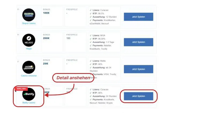 Wählen Sie das Casino Ihrer Wahl