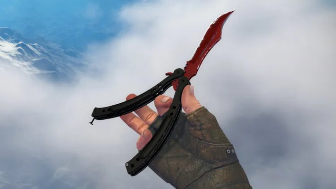 counter strike butterfly knife crimson web in hand