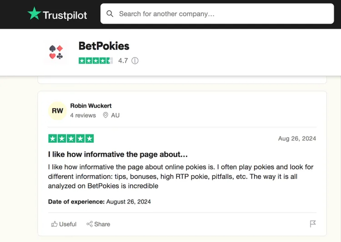 BetPokies.org — #1 Affiliate Site According to Trustpilot 2