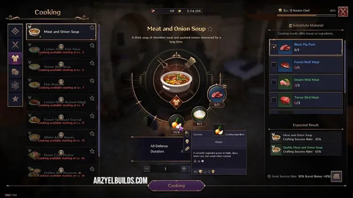 Throne and Liberty cooking