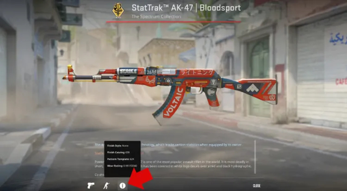 CS2 Float and Pattern on AK47 Blood Sport