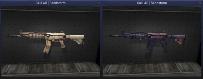 Galil Ar Sandstorn white and Purple CS2
