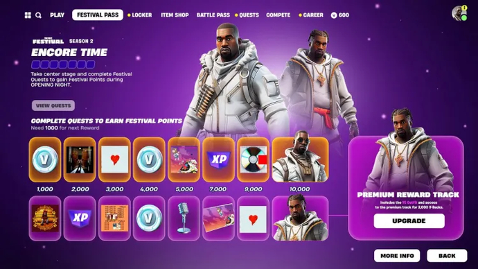 Fortnite Music Pass Season 2 Kanye West