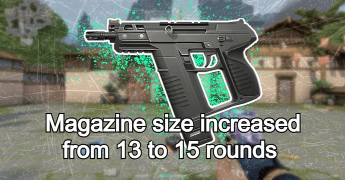 Frenzy Magazine size increased from 13 to 15 rounds 