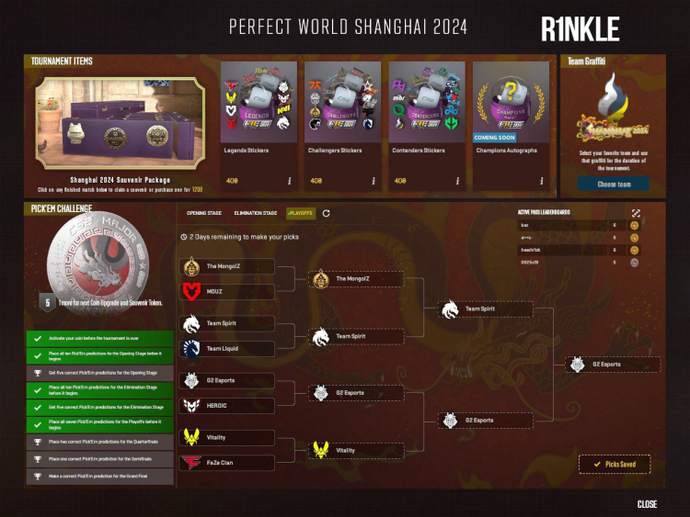 Best Shanghai Major CS2 Pick'Ems For Playoffs Stage: Final Steps at the Major 7