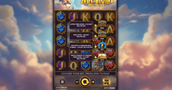 Zeus Devine Multipliers by Tom Horn Gaming Slot Review 1