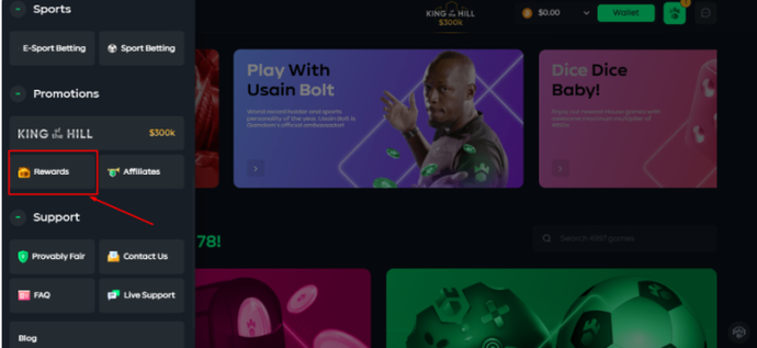 Use o código promocional Gamdom