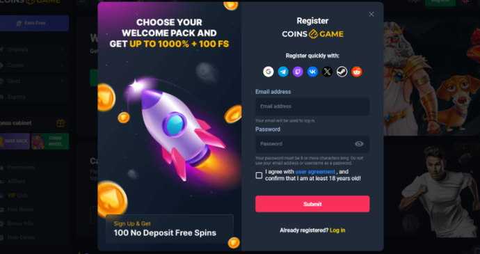 Use o código promocional mais recente do Coins.Game.