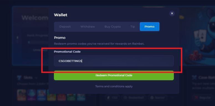 Código promocional Rainbet