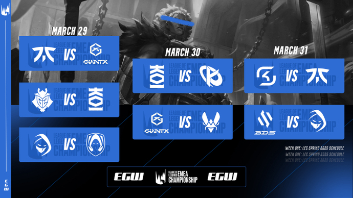 LEC Spring 2025: 1 Week Schedule