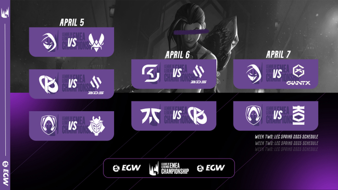 LEC Spring 2025 Week 2 schedule