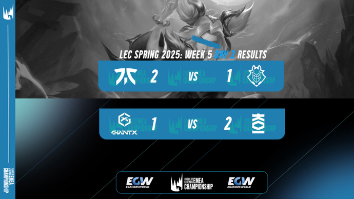 LEC Spring 2025: Week 5 Day 2 – Fnatic vs G2, GIANTX vs MKOI 1