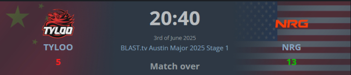 NRG beat TYLOO – Austin Major 2025 Stage 1 1