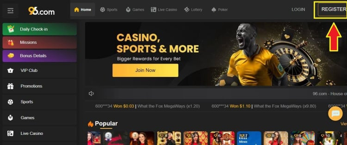 96.com Promo Code “96XCSGO” to Get Free Money and Free Spins 3