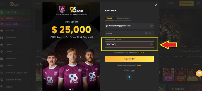 96.com Promo Code “96XCSGO” to Get Free Money and Free Spins 4