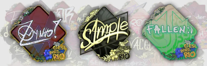 Valve veröffentlichte Aufkleber für Teilnehmer und Pick'Em Challenge für IEM Rio Major 2022. Foto 1