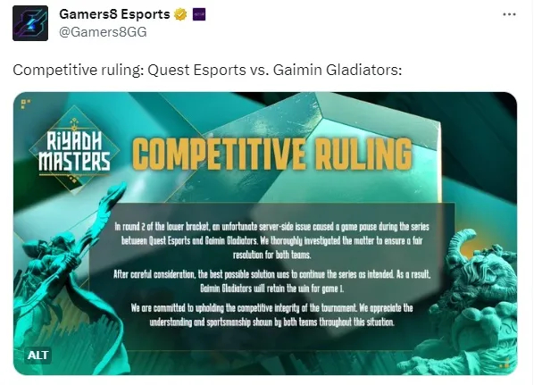 Gaimin Gladiators Show Resilience in Lower Bracket Battles at The Riyadh Masters 2023. Photo 1