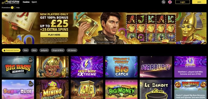 HeySpin Schwesterseiten - Top UK Casinos wie Heyspin