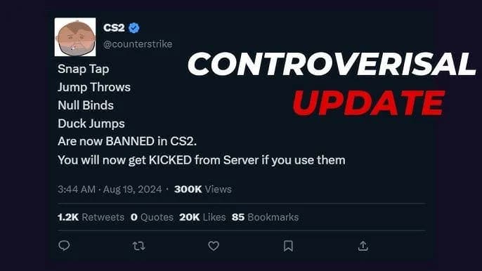 Atualização no Counter-Strike 2 em 20 de agosto de 2024: Proibição do Snap Tap e do novo Anti-Cheat VACNET 3.0 Atualização no Counter-Strike 2 em 20 de agosto de 2024: Proibição do Snap Tap e do novo Anti-Cheat VACNET 3.0