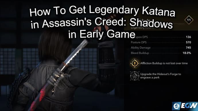Como obter a Katana lendária em Assassin's Creed: Shadows no início do jogo