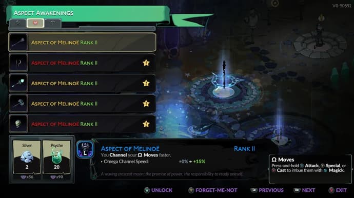 Alle Nachtaspekte in Hades 2 Tier-Liste