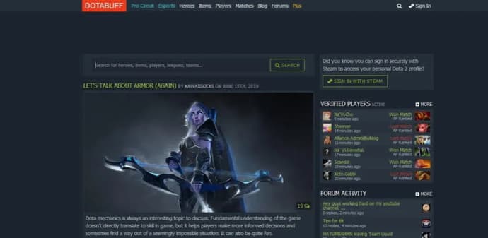 Dotabuff.com - estatísticas detalhadas sobre a disciplina Dota 2