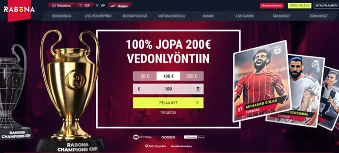 Rabona: vedonlyönnin monitoimityökalu vai tusinasivusto?