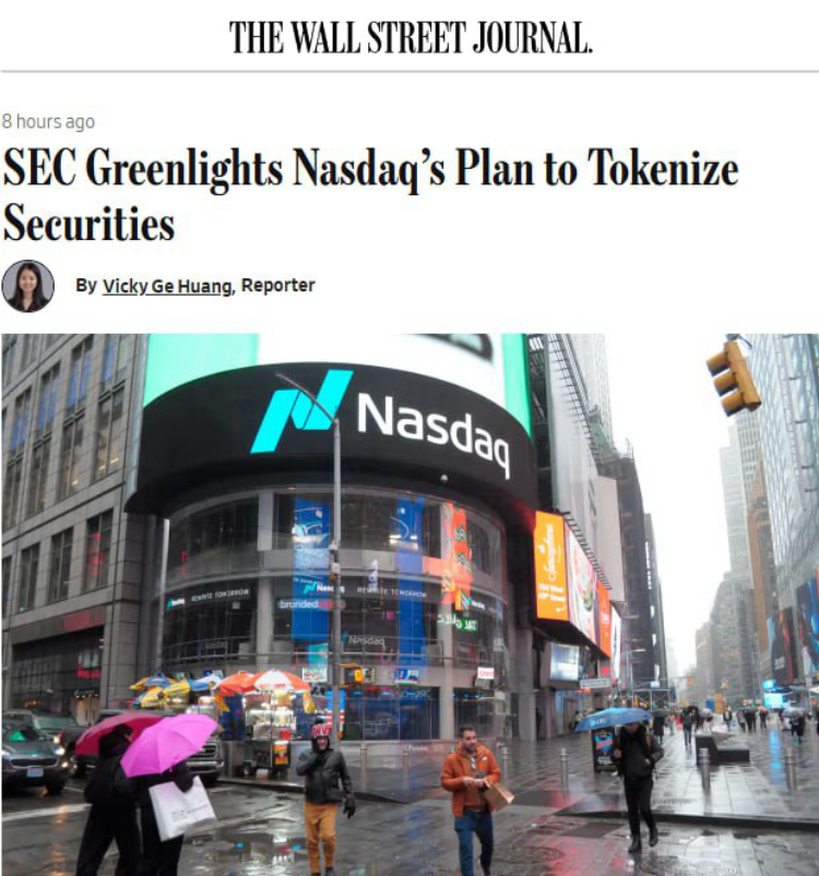SEC gibt grünes Licht für tokenisierten Handel an der NASDAQ 1