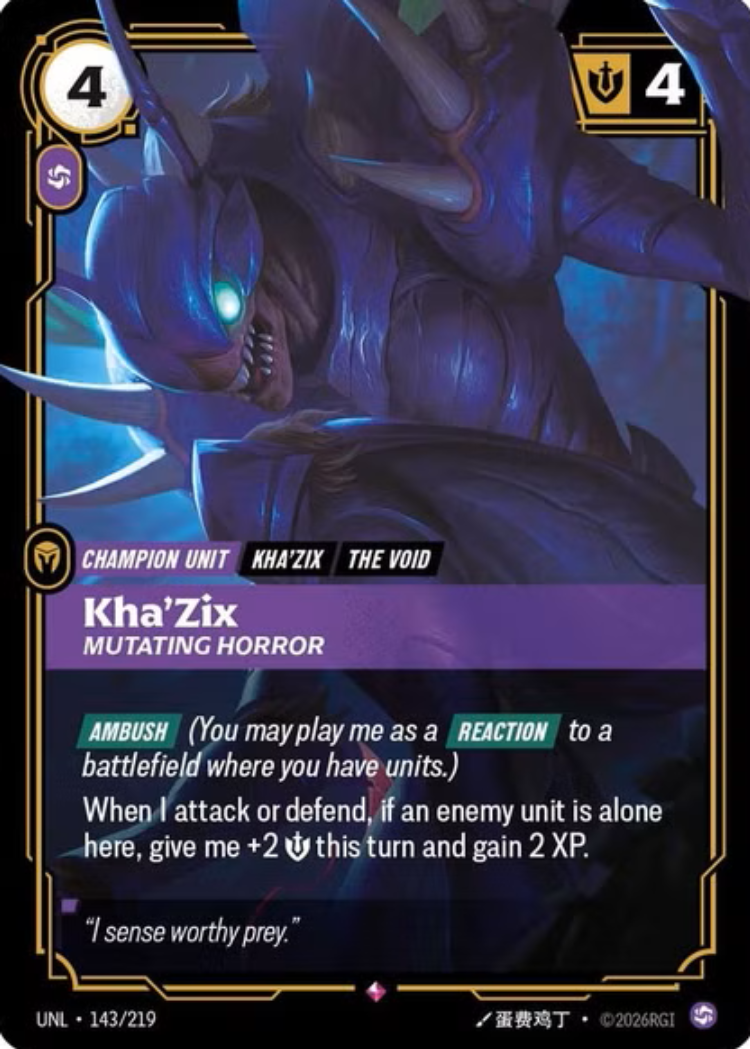 Riftbound Unleashed ujawnia kartę Kha’Zix i nowy system XP 1