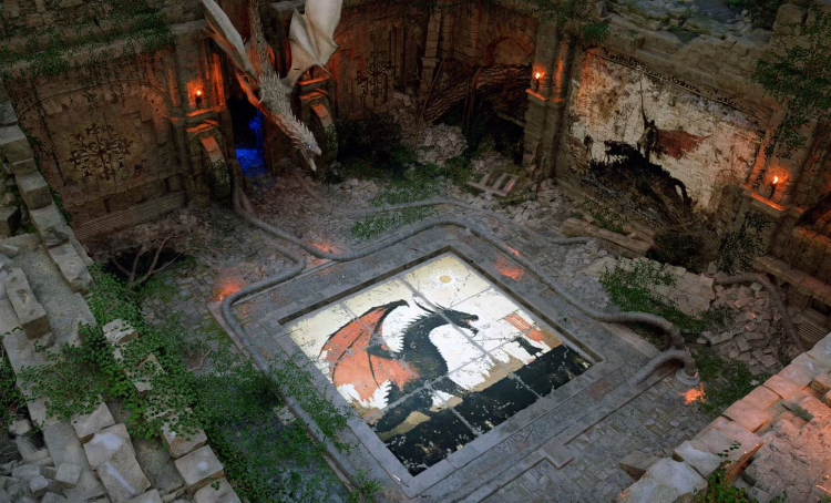 Solution complète du puzzle des ruines de la tête de dragon du bassin du brouillard profond du désert cramoisi 2