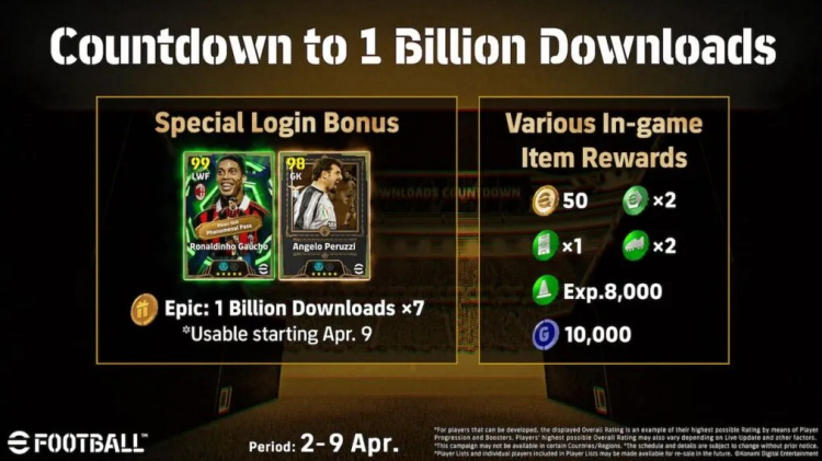 eFootball 2026 Kicks Off 1 Billion Downloads Countdown — Free Epics & Big Rewards 1