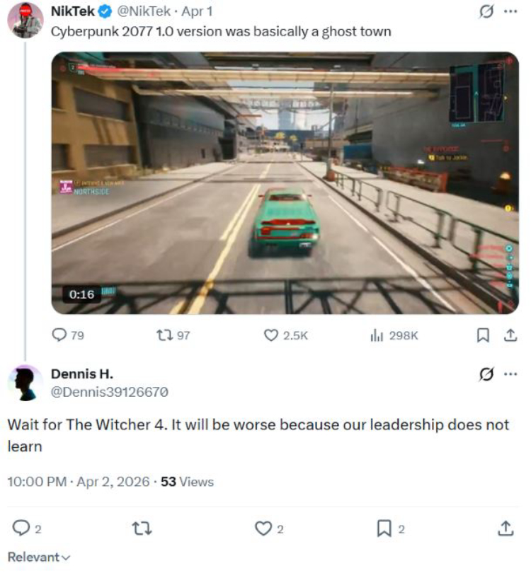 The Witcher 4 May Face an Even More Challenging Launch Than Cyberpunk 2077 1